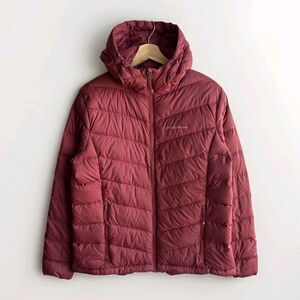 Eddie Bauer Women’s Packable Down Large Red Hooded Winter EB650 Puffer Jacket